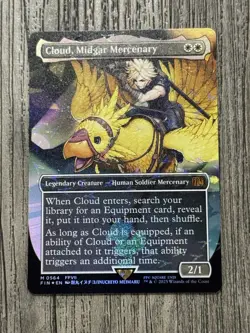 Cloud, Midgar Mercenary (Borderless) (Chocobo Track Foil) - FINAL FANTASY MTG - Image 1