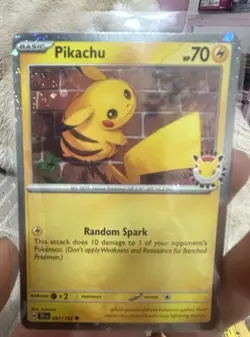 Pokemon Pikachu Promo Holo Basic HP 70 Random Spark 051/162 Pokemon day 2026 - Image 1