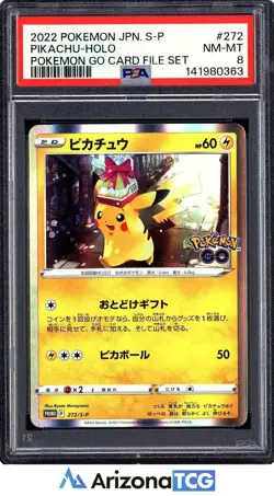 Pokemon 2022 Pikachu 272/S-P Holo Promo Pokemon GO Card File Set Japanese PSA 8 - Image 1