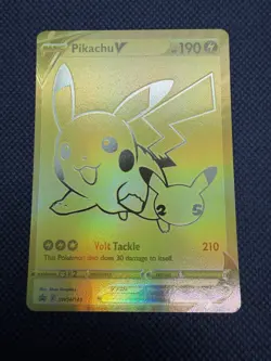 Pokemon Celebrations Pikachu V & PokeBall Gold Promos SWSH TCG Excellent - Image 1
