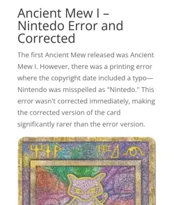 Ancient Mew I CORRECTED "nintedo" to Nintendo 1999 Pokemon Japanese Rarest Print - Image 5