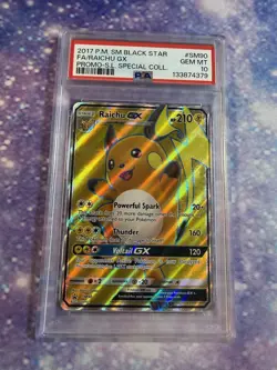 PSA 10 Raichu GX SM90 Black Star Promo Full Art Pokemon Card - Image 1
