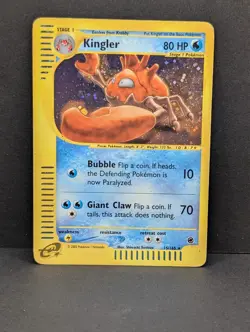 Kingler 015/165 Expedition Base Set Holo Rare Pokemon TCG Nintendo e-reader MP+ - Image 1