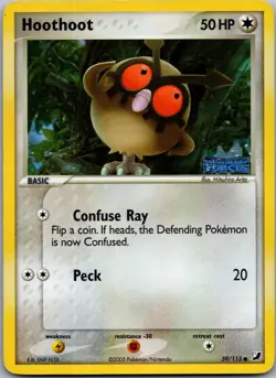 HOOTHOOT 59/115 COMMON UNSEEN FORCES POKEMON LIGHTLY PLAYED - Image 1