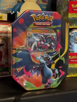 Pokemon TCG Mega Charizard X EX Tin (FACTORY SEALED, IN HAND) - Image 1