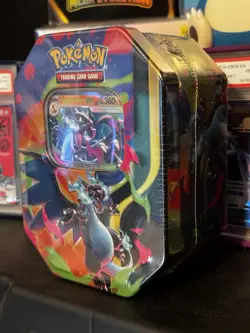 Pokemon TCG Mega Charizard X EX Tin (FACTORY SEALED, IN HAND) - Image 3