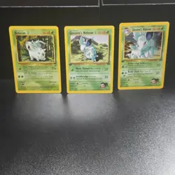 Pokemon TCG Gym Challenge Nidoran, Giovanni's Nidoran, Nidorina Lot of 3 - Image 1