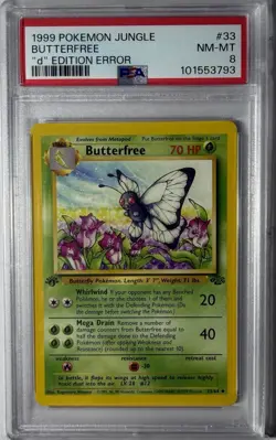 Pokemon Jungle 'D' Edition Error Butterfree #33/64 PSA 8 NM-MT - Image 1