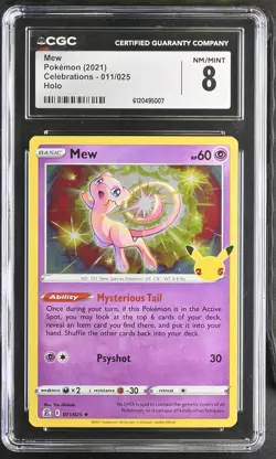Mew 2021 Pokemon Celebrations CGC 8 #011 - Image 1