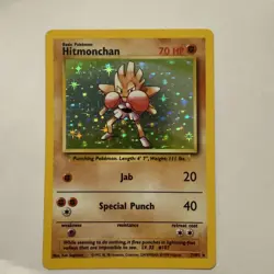 Hitmonchan 7/102 Holo Rare Pokemon Card Original Base Set WOTC 1999 TCG - Image 1