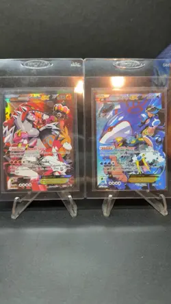 Pokemon Team Aqua's Kyogre EX Team Magma's Groudon Full Art Holo Rare - Image 3