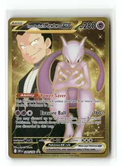 Pokemon TCG Destined Rivals #240/182 Team Rocket's Mewtwo EX Hyper Rare - Image 1