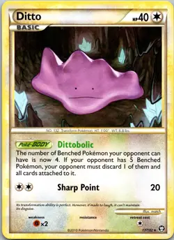 DITTO 17/102 RARE HGSS TRIUMPHANT POKEMON NM/M - Image 1