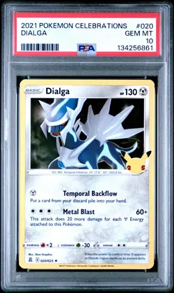 2021 POKEMON CELEBRATIONS #020 DIALGA PSA 10 - Image 1