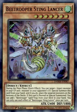 Yu-Gi-Oh! Beetrooper Sting Lancer 1st Ed. DAMA-EN087 Ultra Rare NM/LP x1 - Image 1
