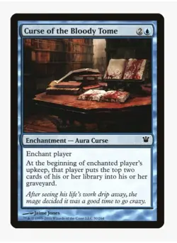 MTG Curse of the Bloody Tome #50 Innistrad (ISD) Magic Card In Protective Sleeve - Image 1