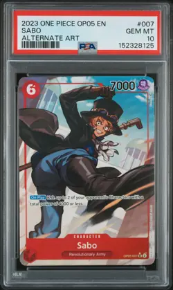 PSA GEM MT 10 - Sabo 007 ALT ART One Piece Op05-Awakening Of The New Era - Image 1