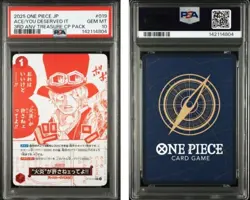 2025 ONE PIECE JAPANESE 3RD ANNIVERSARY! TREASURE CAMPAIGN PACK #019 SABO PSA10 - Image 3