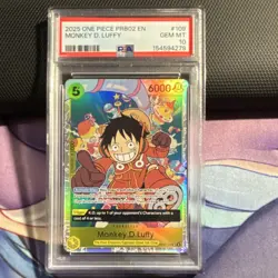 One Piece Monkey.D.Luffy 500 Years Super Rare Foil 2025 OP07-109 PSA 10 - Image 1