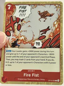 Fire Fist Foil OP15-020 Adventure on Kami's Island One Piece NM English - Image 1