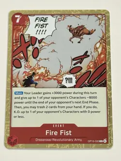 Fire Fist Foil OP15-020 Adventure on Kami's Island One Piece NM English - Image 2