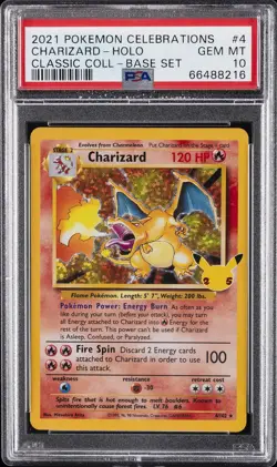 2021 POKEMON CELEBRATIONS CLASSIC COLLECTION #4 CHARIZARD-HOLO PSA 10 - Image 1