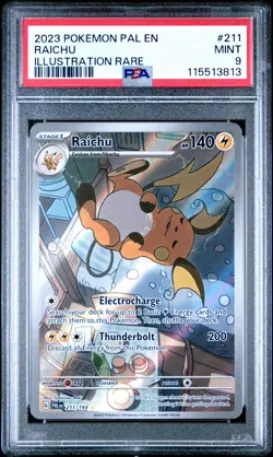 2023 POKEMON PAL EN-PALDEA EVOLVED ILLUSTRATION RARE #211 RAICHU PSA 9 - Image 1