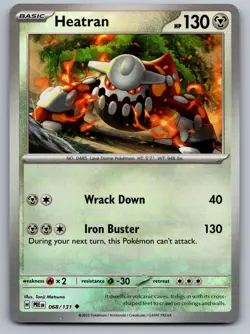 Heatran (Master Ball Pattern) 068/131 Holo Prismatic Evolutions Pokemon Holo NM - Image 1