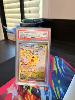 2024 POKEMON SSP EN-SURGING SPARKS SPECIAL ILLUSTRATION RARE PIKACHU EX PSA 9 - Image 1