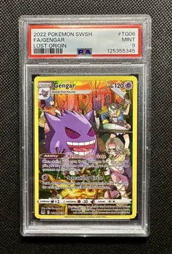 2022 POKEMON SWORD & SHIELD LOST ORIGIN #TG06 FULL ART/GENGAR PSA 9 - Image 3