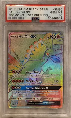 PSA 10 Ho-Oh SM80 Pokemon 2017 Shining Legends Super Premium Black Star Promo - Image 1