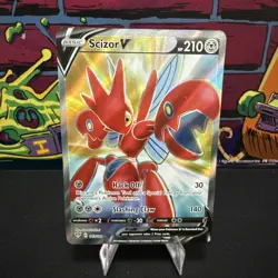 SCIZOR V 183/189 ULTRA RARE DARKNESS ABLAZE POKEMON HOLO NM - Image 1