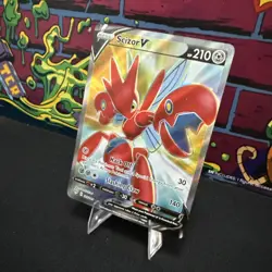 SCIZOR V 183/189 ULTRA RARE DARKNESS ABLAZE POKEMON HOLO NM - Image 3