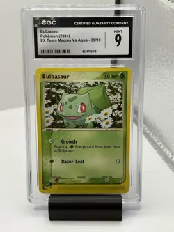 2004 Pokemon Bulbasaur Common EX Team Magma VS Team Aqua 39/95 CGC 9 MINT - Image 1