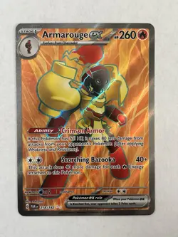 Pokemon TCG Armarouge EX 218/182 Full Art Paradox Rift Near Mint NM Condition - Image 1