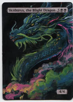 Skithiryx, the Blight Dragon Altered Art Mtg Hand Painted Card Commander - Image 1