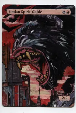 Simian Spirit Guide Altered Art Mtg Hand Painted Card Commander - Image 1