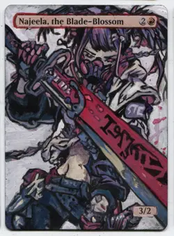 Najeela, the Blade-Blossom Altered Art Mtg Hand Painted Card Commander - Image 1