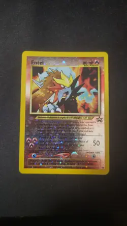 Pokemon Entei 34 Reverse Holo Black Star Promo Card WOTC LP - Image 1