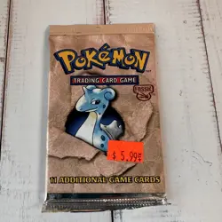 1999 Pokemon Fossil Booster Pack Lapras Art Factory Sealed Vintage WOTC 11 Cards - Image 2