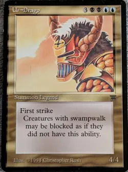 Magic The Gathering Legends UR-DRAGO Gold Rare MTG LP - Image 1