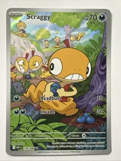 Pokemon TCG Scraggy 138/086 Illustration Rare Holo SV White Flare NM - Image 1
