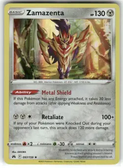 Zamazenta 097/159 Crown Zenith Holo Pokemon TCG - Image 1