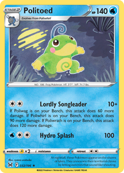 Politoed 032/196 Rare Lost Origin Pokemon NM/M - Image 4