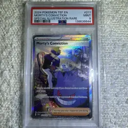 2024 POKEMON TEMPORAL FORCES #211 MORTY'S CONVICTION PSA 9 - Image 1