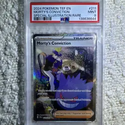 2024 POKEMON TEMPORAL FORCES #211 MORTY'S CONVICTION PSA 9 - Image 2