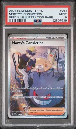 Morty's Conviction 211/162 PSA 9 Special Illustration Rare Pokemon - Image 1