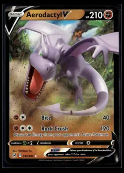 Aerodactyl V 092/196 Holo V Rare Lost Origin Pokemon NM/M - Image 1