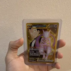 Pokemon Team Rocket's Mewtwo EX Hyper Rare Full Art Holo 240/182 Sv10 280 HP - Image 2