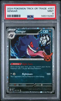 2024 Pokemon Trick or Trade Gengar #057 PSA 9 Mint Halloween Promo Holo Rare - Image 1